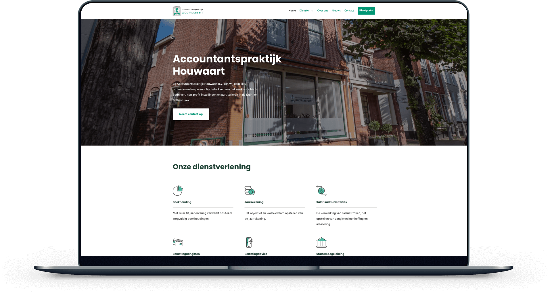 De website van Accountantspraktijk Houwaart